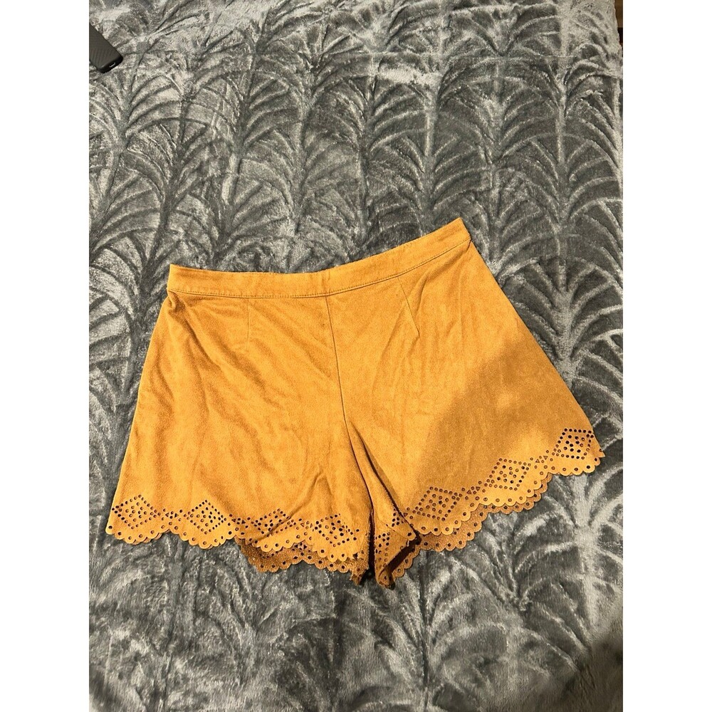 Brown suede shorts